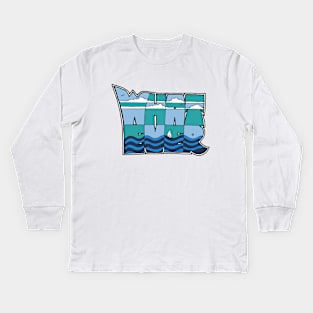 Whatever blue Kids Long Sleeve T-Shirt